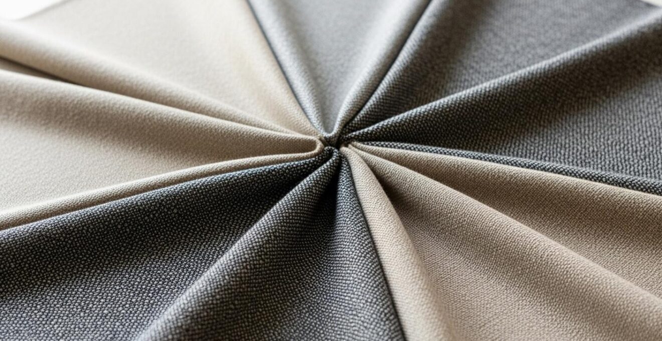Verschiedene Schals aus Seide, Kaschmir und Leinen elegant drapiert auf einem minimalistischen Hintergrund