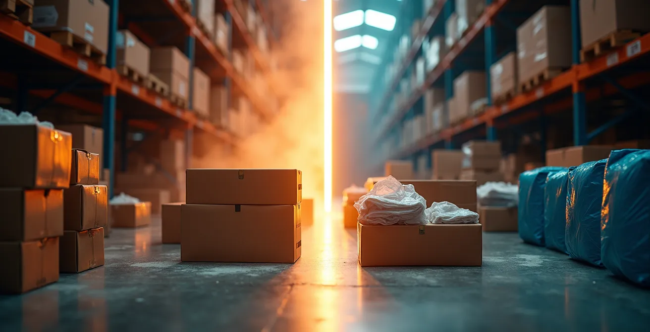 Innovative Geschäftsmodelle der Kreislaufwirtschaft visualisiert durch den Gegensatz von lagernden und aktiv genutzten Produkten.